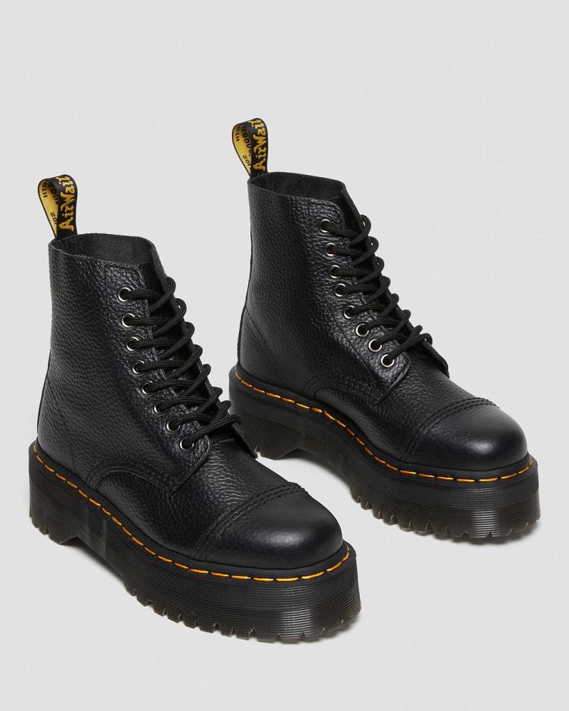 Women's Dr Martens Sinclair Milled Nappa Leather Platform Boots Black | AU 259FDN